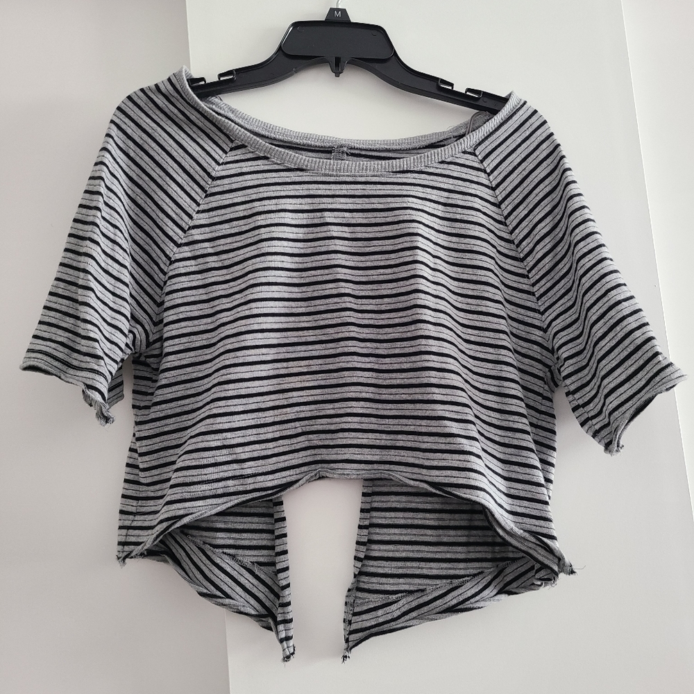 Free People Cropped Open Back Sweatshirt